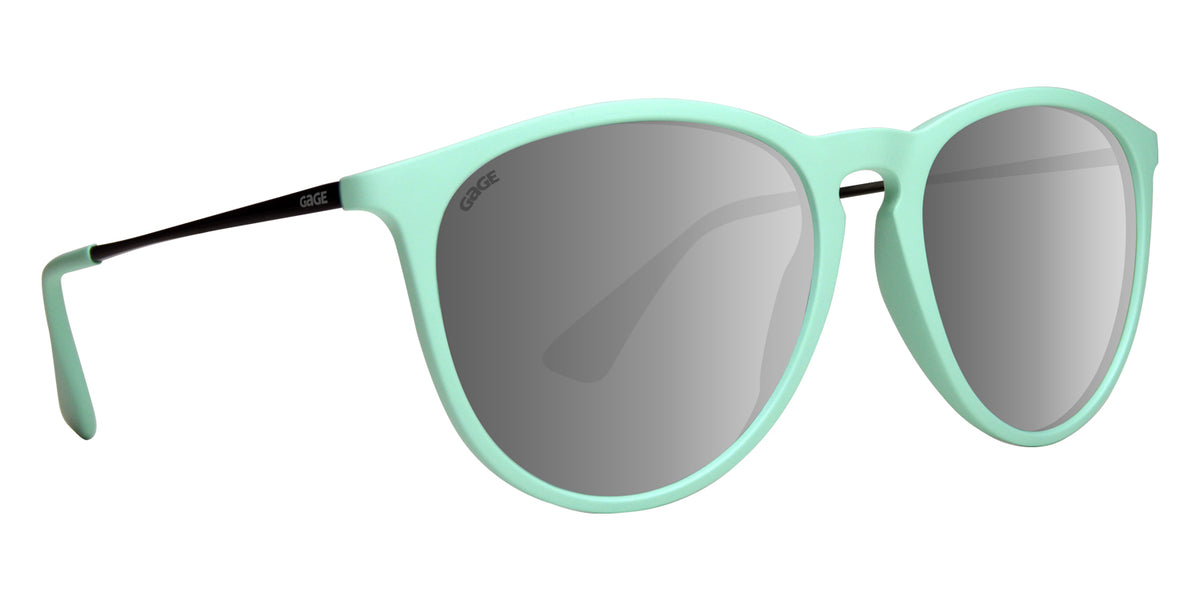 Teal Sunglasses With Black Metal Arms and Polarized Silver Mirror Lenses